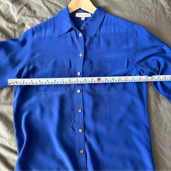 SOLD Cobalt Blue Silk Shirt XS Vince Camuto - Picture 6 of 8